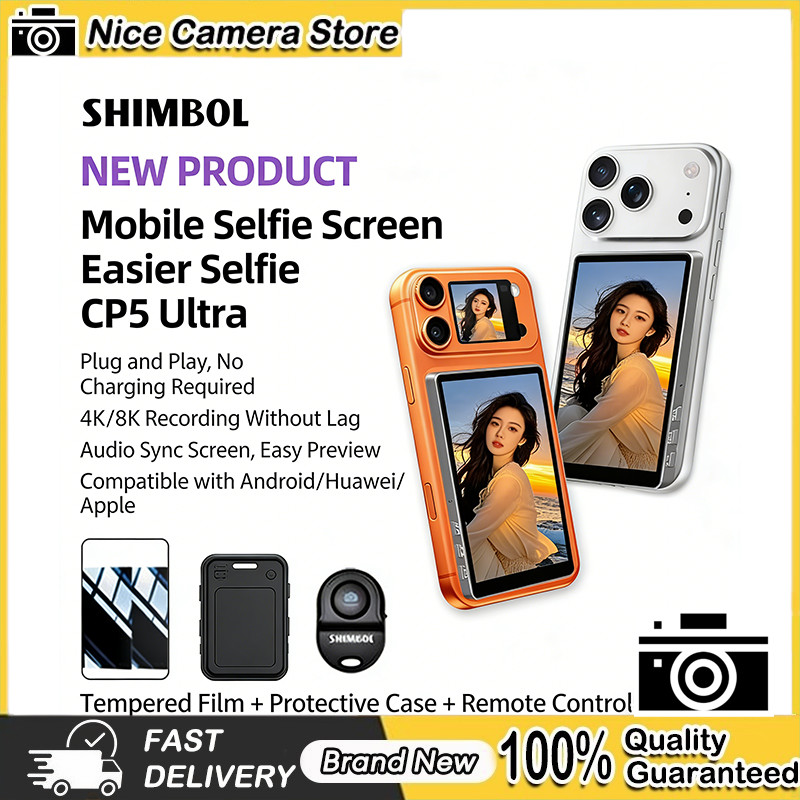 Shimbol CP5 Ultra Selfie Screen หน้าจอสัมผัสด้านหลังซูม Cast Screen โทรศัพท์จอแสดงผลที่สองแบบพกพา Se