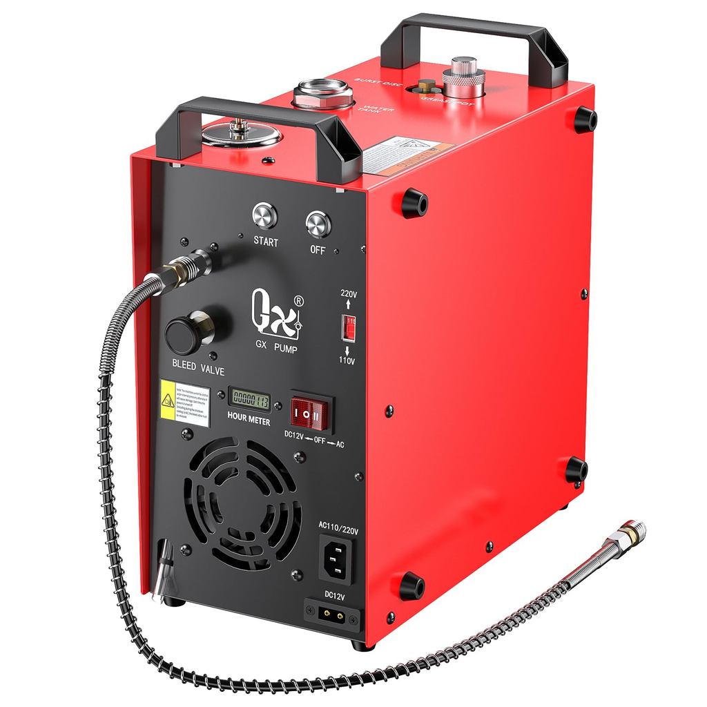 GX PUMP GX-E-CS4-I แบบพกพา PCP Air Compressor 350W มอเตอร์ที่มีประสิทธิภาพ,Max 5800Psi/40Mpa ในตัว H