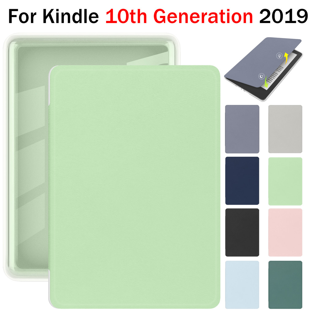 สําหรับ Kindle 10th Gen 6.0 2019 (รุ่น: J9G29R) DIY อะคริลิคโปร่งใสปกหลัง E-Reader Auto Sleep Flip C