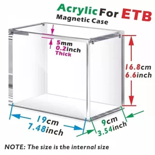 1PC Acrylic Magnetic Case For ETB /English Booster/Japanese Small Booster/Japanese Booster 5mm Thick Protector Stackable