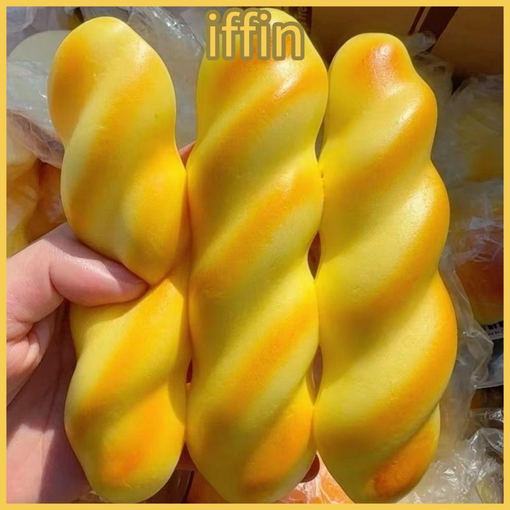 IFFIN 1 ชิ้นขนมปัง Squishy, นุ่มเหนียวเปียกนุ่มบีบของเล่น,น่ารักช้า Rebound Sensory Fidget ของเล่นตลกของขวัญ