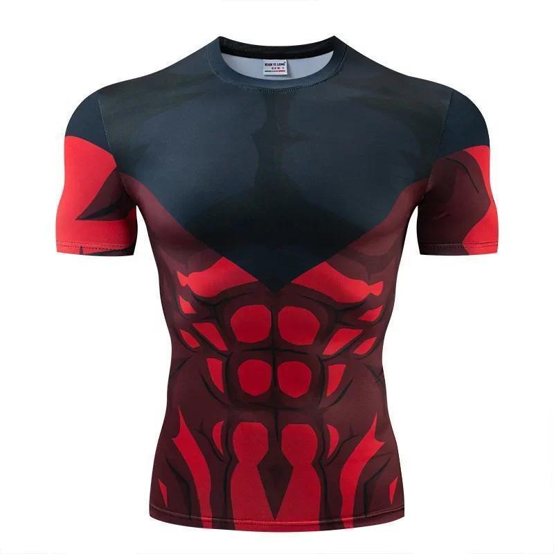3D印花T 恤男士 2025夏季新款上衣男士健身服4.33D Printed T-Shirt for Men 2025 Summer New Top Men's Fitness Wear 4.3