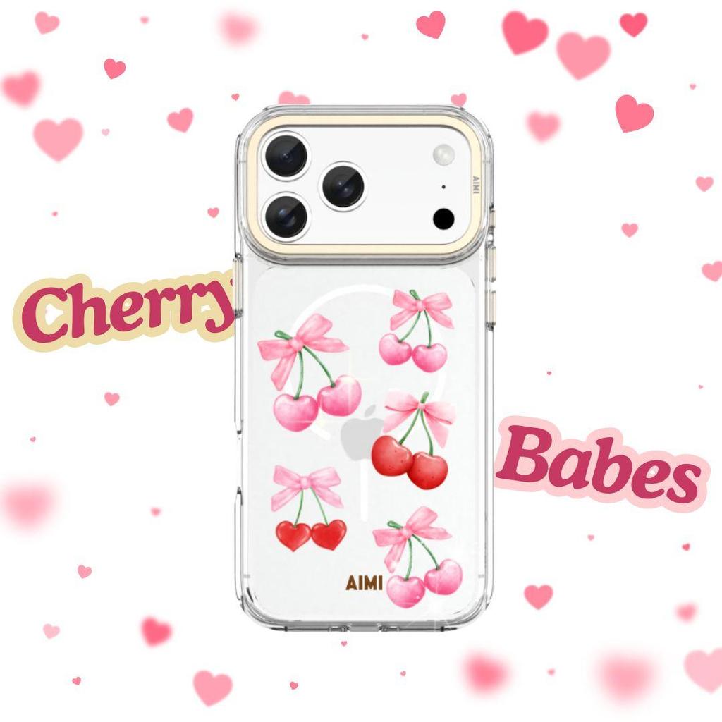 AIMI Cherry Babes เคสใส เคสใสแม่เหล็ก 16 Pro Max /17/17 Pro/17 Pro Max