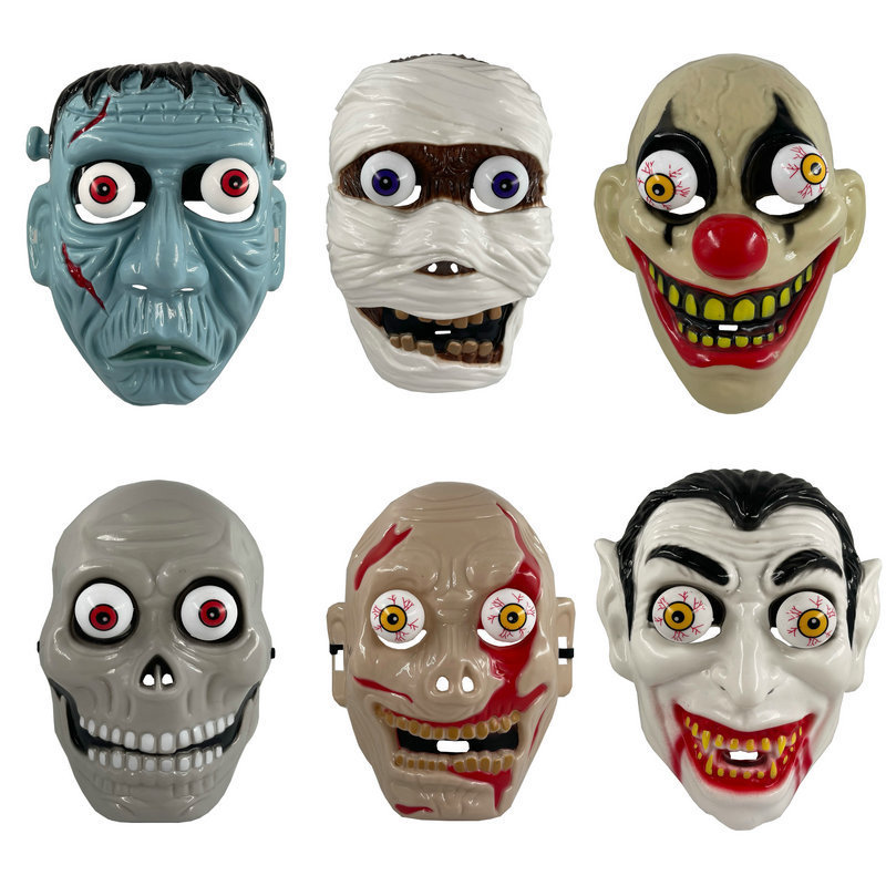 หน้ากากสยองขวัญฮาโลวีน Skull Funny Dress Up Vampire Face Devil Mask Mummy Mask Mask Plastic-Anxin Gr