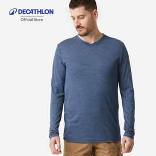 Decathlon Men'S Long-Sleeved Travel Trekking Merino Wool T-S…