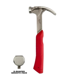 Milwaukee 48-22-9019 12OZ Smooth Face Hybrid Claw Finish Hammer Hand Tools