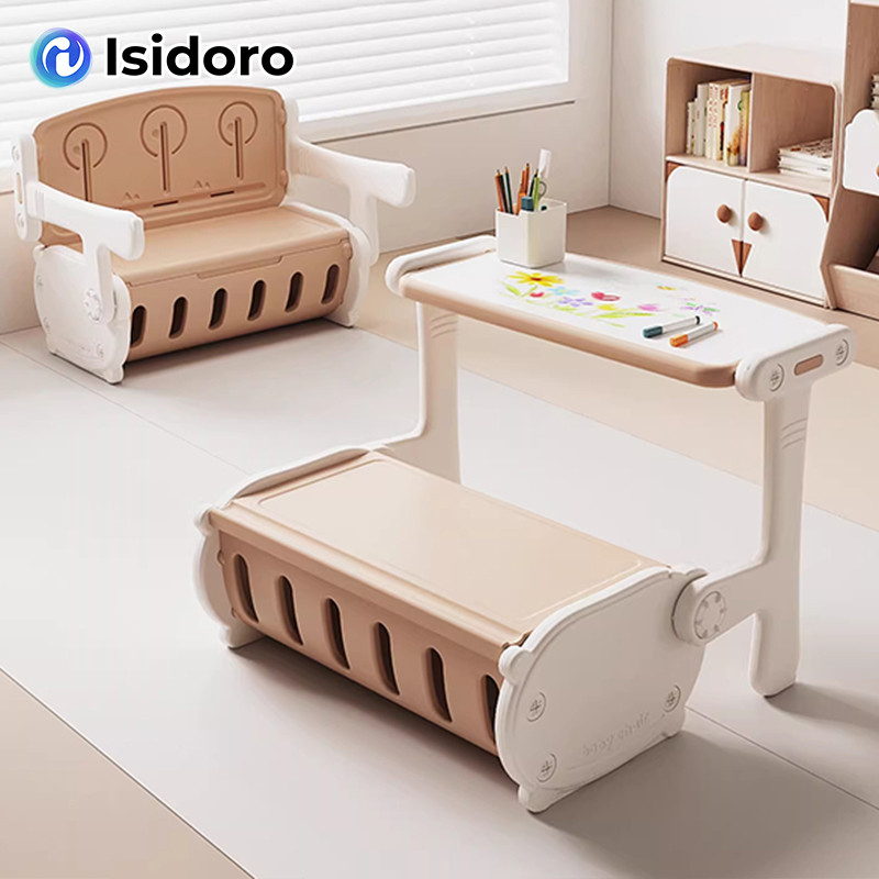 Isidoro โต๊ะอ่านหนังสือเด็กอเนกประสงค์ โต๊ะเด็ก โต๊ะหนังสือเด็ก ใช้งานได้อย่าง กล่องเก็บของ