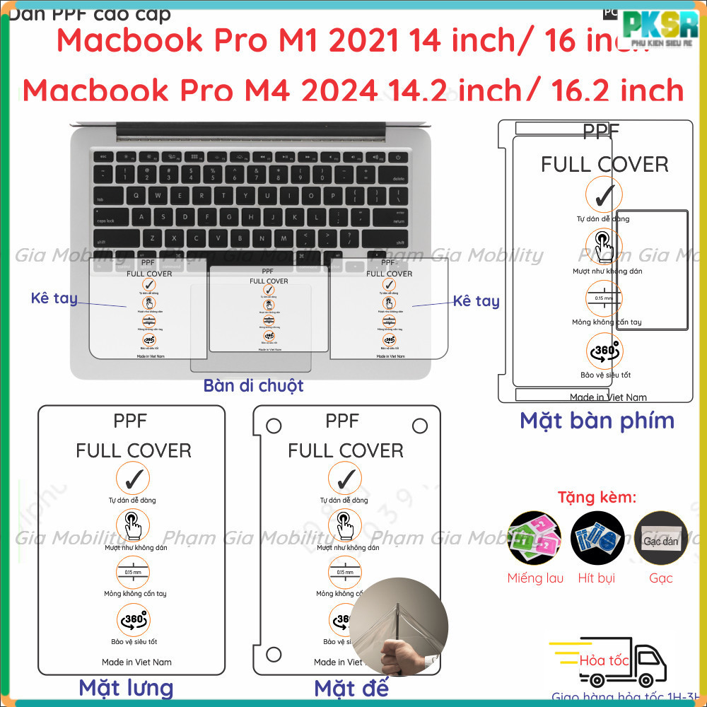 PPF สติกเกอร์สําหรับ Macbook Pro M1 M2 M3 M5 14 16 นิ้ว A2442 A2485 Pro M4 14.2 16.2 นิ้วสําหรับด้าน