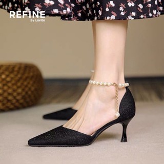 (Refine by Lovito) รองเท้าส้นสูงไข่มุกหรูหราสําหรับผู้หญิง L…