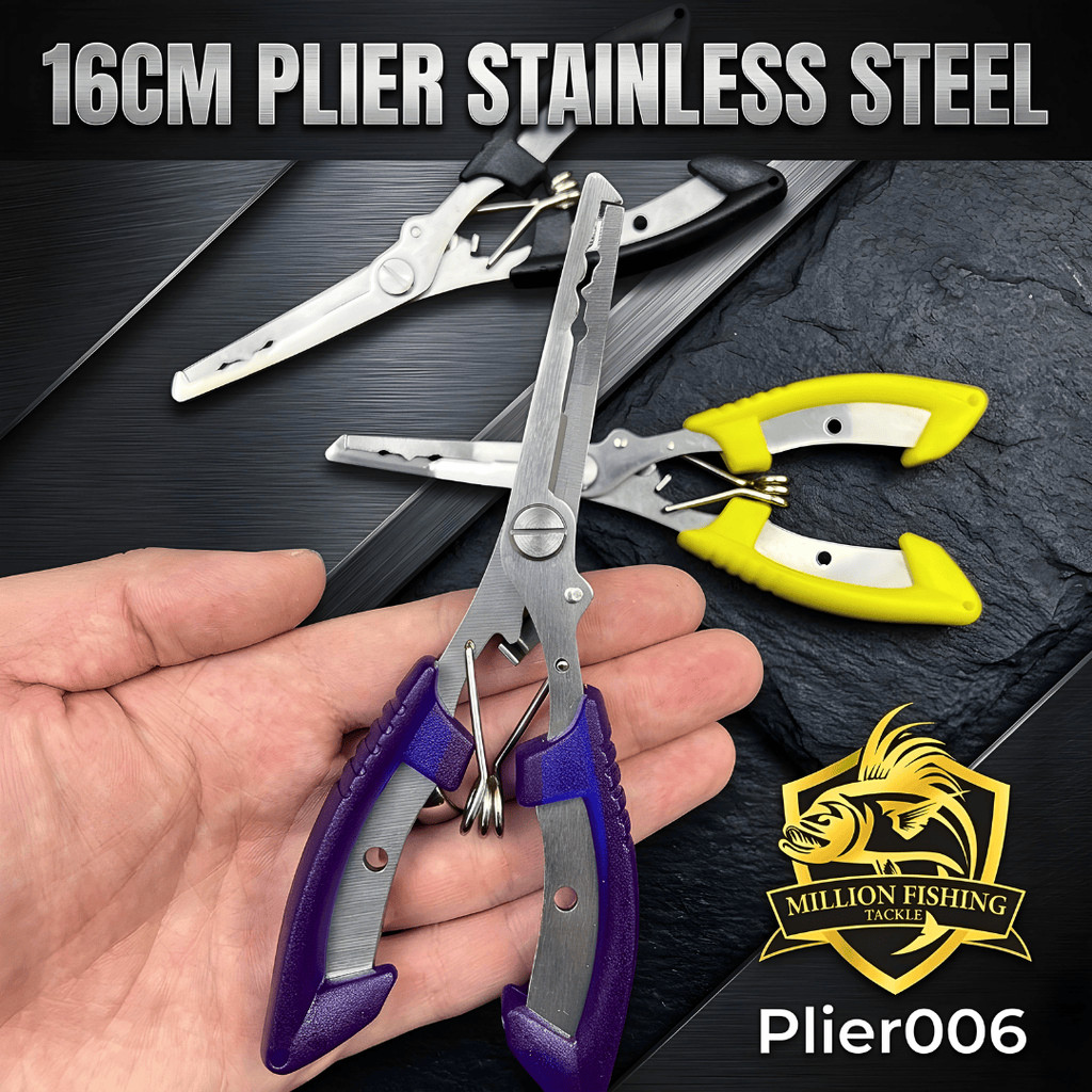 【MillionFishing Plier006】16cm Playar Pancing Stainless Steel Fishing Plier Scissor Line Cutter Outdo