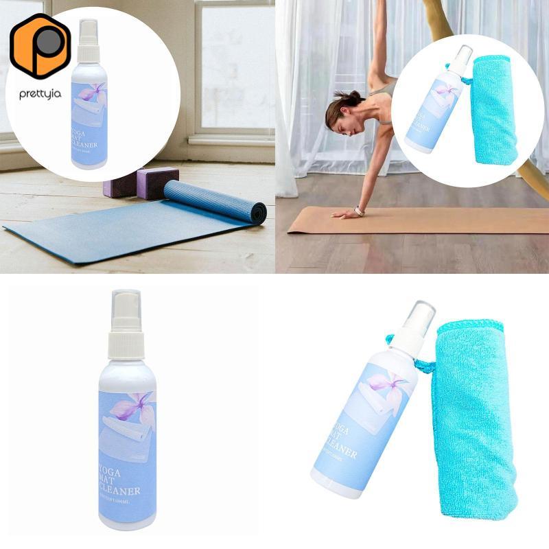 Prettyia เสื่อโยคะทําความสะอาดสเปรย์แบบพกพา 100ml กลิ่นป้องกันการรั่วซึมกําจัดเหงื่อสําหรับอุปกรณ์โยคะพิลาทิสกีฬา Mats