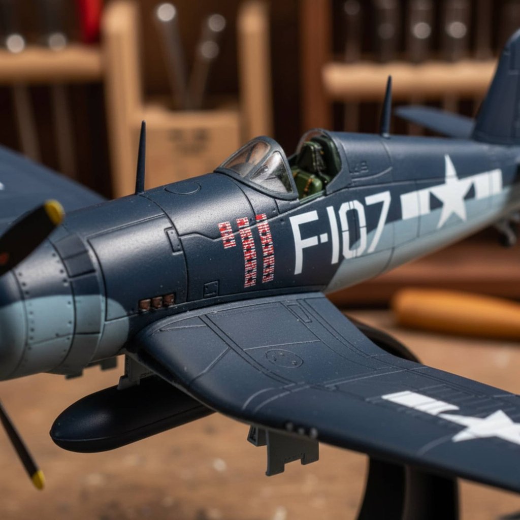 การก่อสร้างโลหะผสม 1/72 Scale F4U Corsair Model ความแม่นยําสูง WW2 American Fighter Plane สําหรับผู้