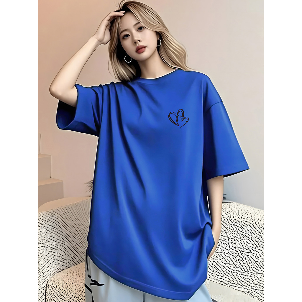 M-2XL 2S033 เสื้อยืดเสื้อเสื้อยืดผู้หญิง T hirt ผู้หญิง Tshirt เสื้อผ้าสไตล์เกาหลี Oversi