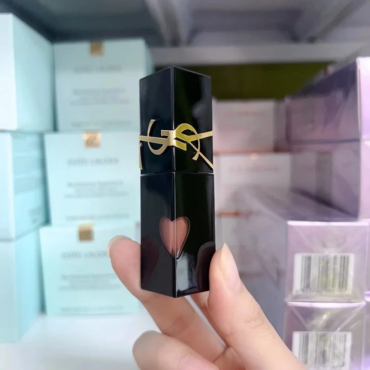 YSL/Saint Laurent ลิปกลอสหลอดดํา#610#镜面水光唇釉冰乌龙色爱心款