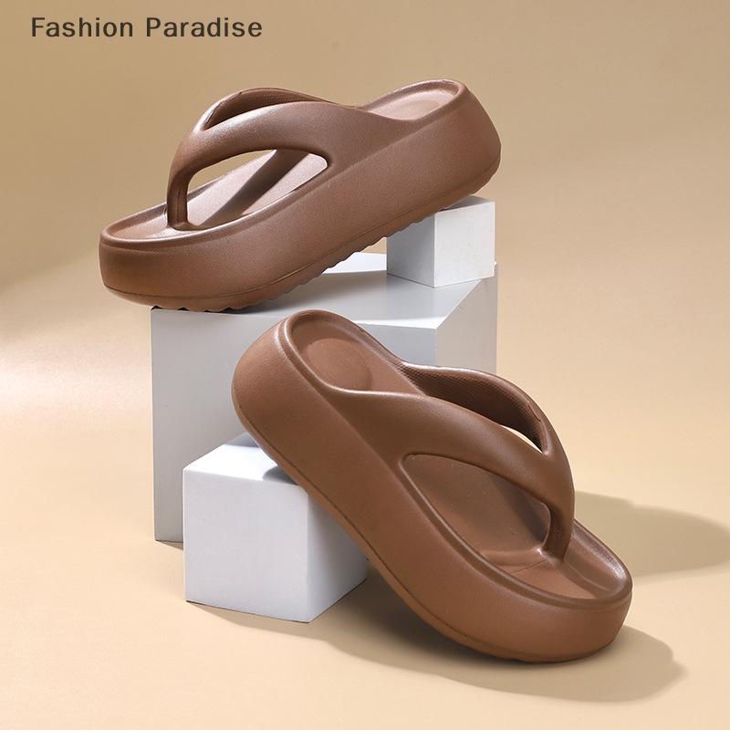 รองเท้าแตะFlip-Flops mujer ฤดูร้อน พื้นนุ่มแบบThi-soled เพิ่มความสูง ใช้งานได้ทั้งบนชายหาดและในเมือง