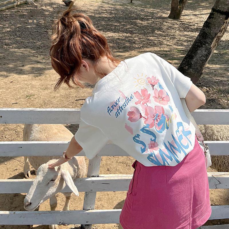 เสือยืดคอตตอนแท้ ลายน่ารัก หวานๆ เสื้อยีดใส่สบาย เกาหลี เสื้อแบบดารา เสื้อผ้าแฟชั่นวัยรุ่นน่ารักๆADX