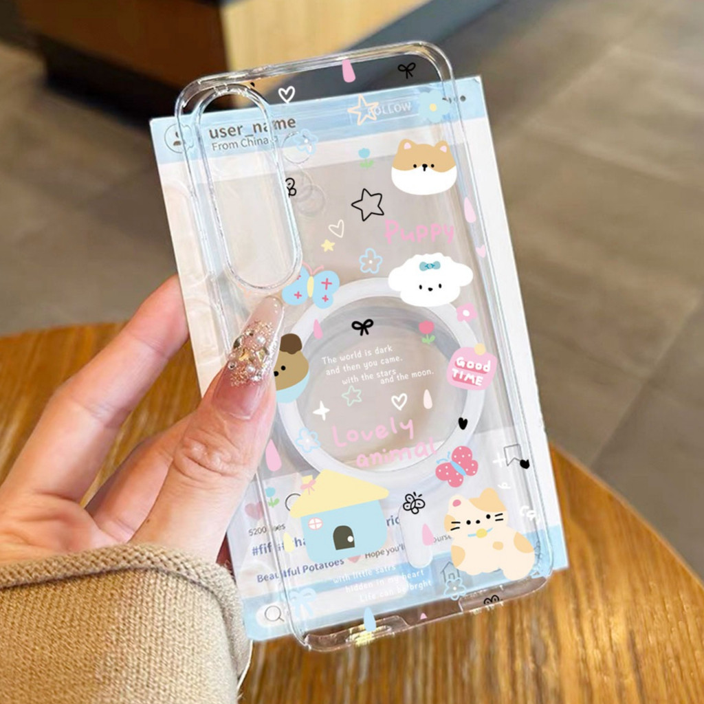 เคส ชาร์จไร้สาย สำหรับ Samsung A57 A37 A07 A17 A06 A16 A26 A36 A56 A55 S26 S25 S24 S23 Ultra S25Fe S24Fe S23Fe ลายน่ารัก