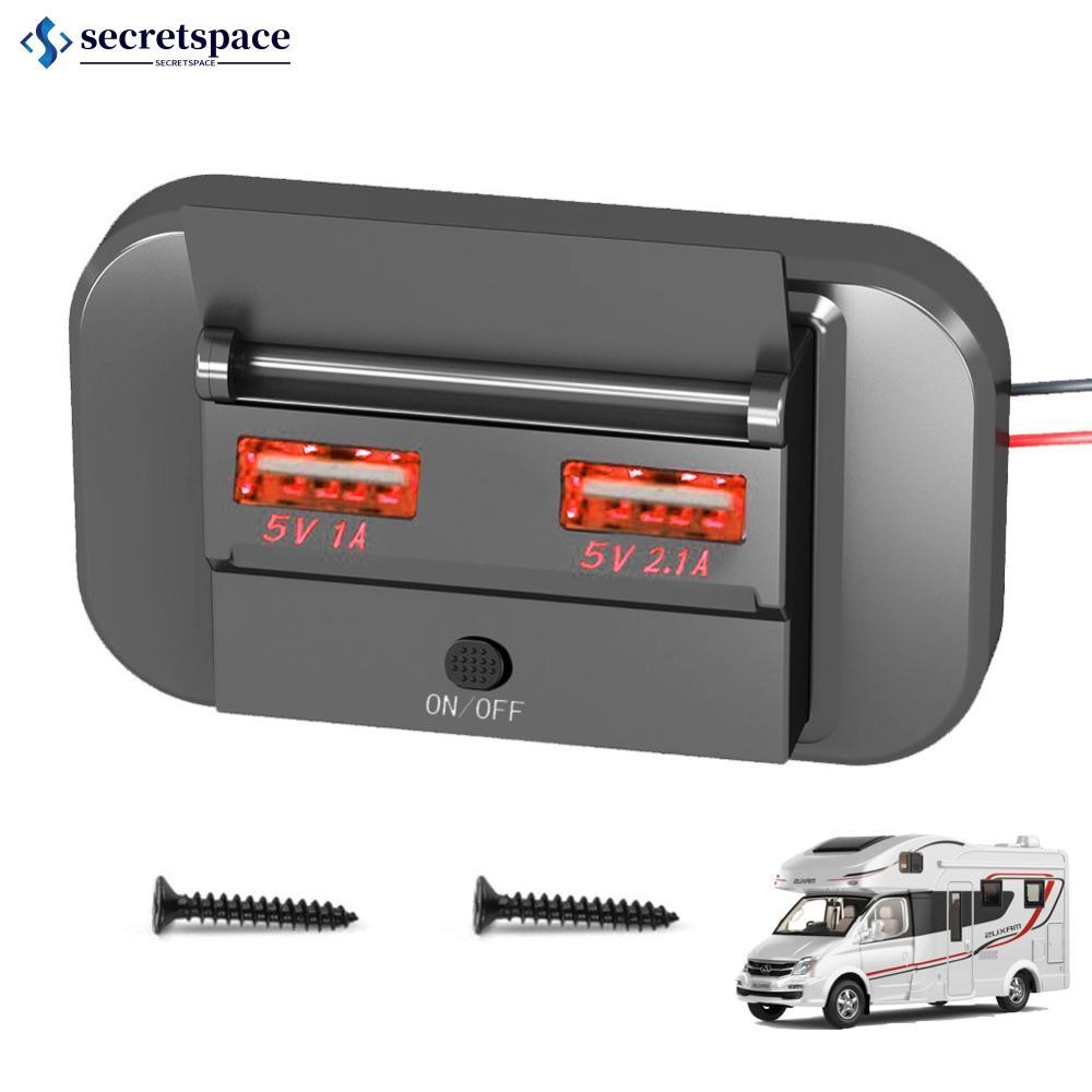 SECRETSPACE รถ Bus Charger ซ็อกเก็ตอะแดปเตอร์ QC3.0 Quick Charge PD Type C Dual USB พอร์ต 12 V/24 V 