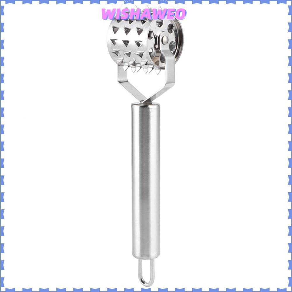 WISHAWEO เครื่องทําให้เนื้อนุ่ม, ลูกกลิ้งเนื้อที่แข็งแกร่งสแตนเลส, เครื่องมือห้องครัว Ergonomic Hand