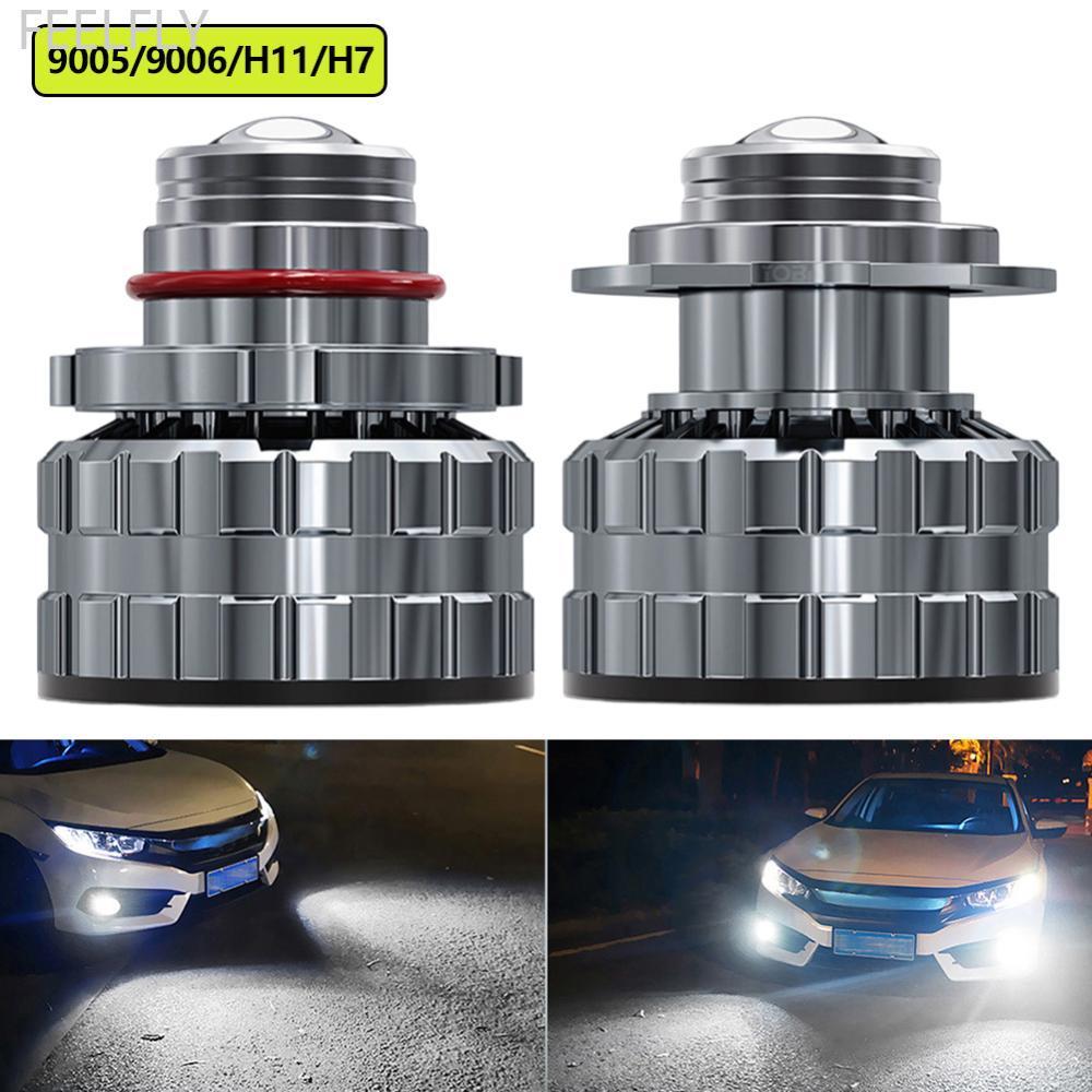FEELFLY 1pcs รถ H7 H11 H8 H9 9005 HB3 9006 3600LM นูนเลนส์ LED หมอกหลอดไฟ LED หมอกโคมไฟเลนส์ 6000K H