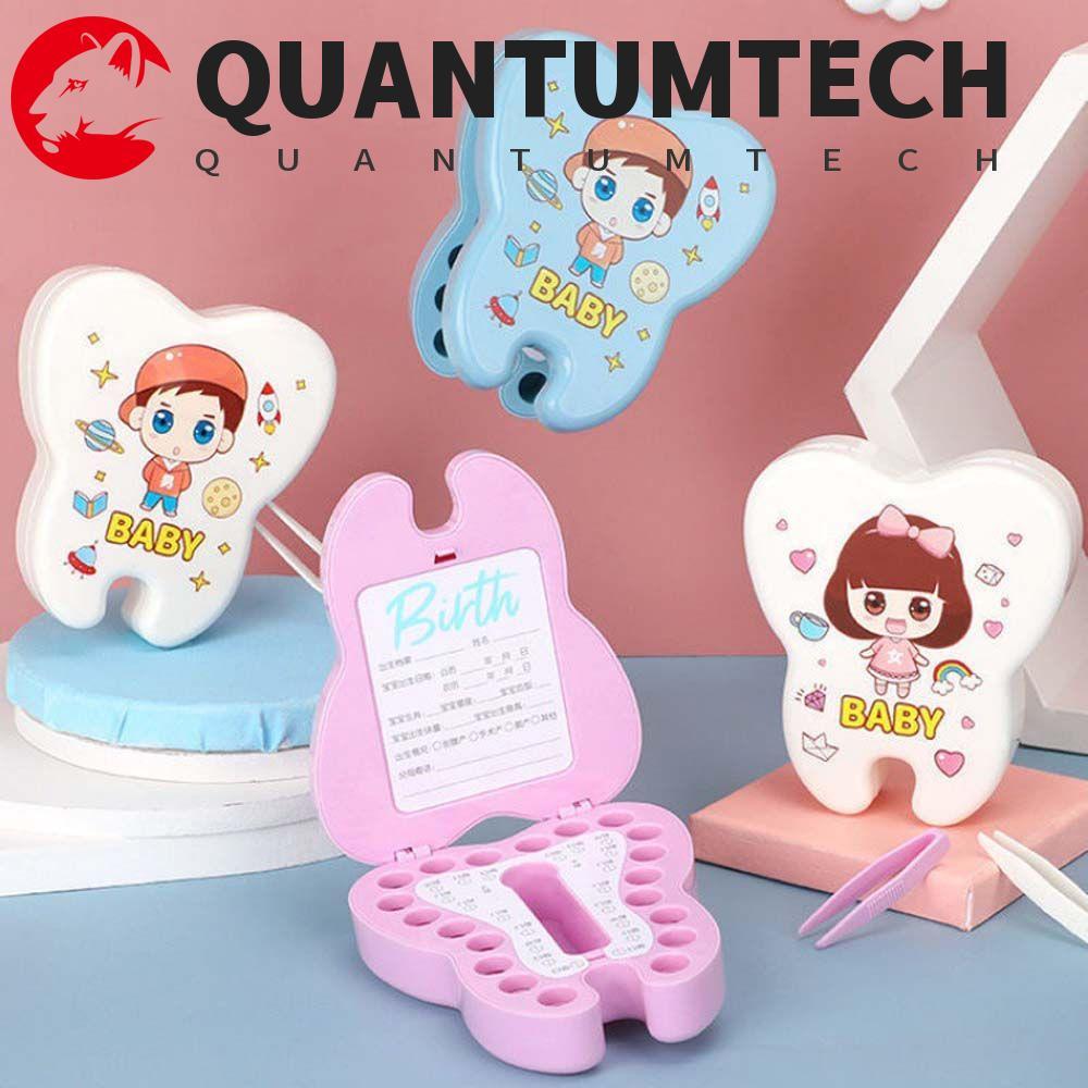 QUANTUMTECH นมฟัน Organizer ของขวัญของที่ระลึกเด็กกล่องเก็บพลาสติกเด็กฟันประหยัดของที่ระลึกกล่อง Deciduous ฟันกรณี