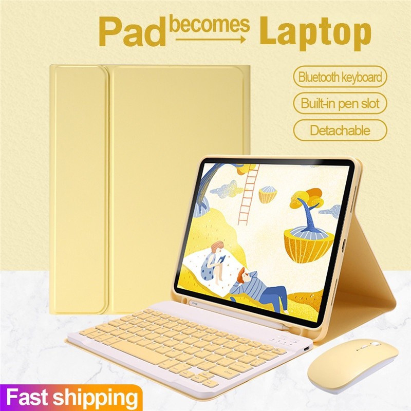 เคสคีย์บอร์ด Bluetooth พร้อมที่วางปากกาสําหรับ iPad 10.2 9th Gen / iPad Air 11 / iPad Pro 11 / iPad 