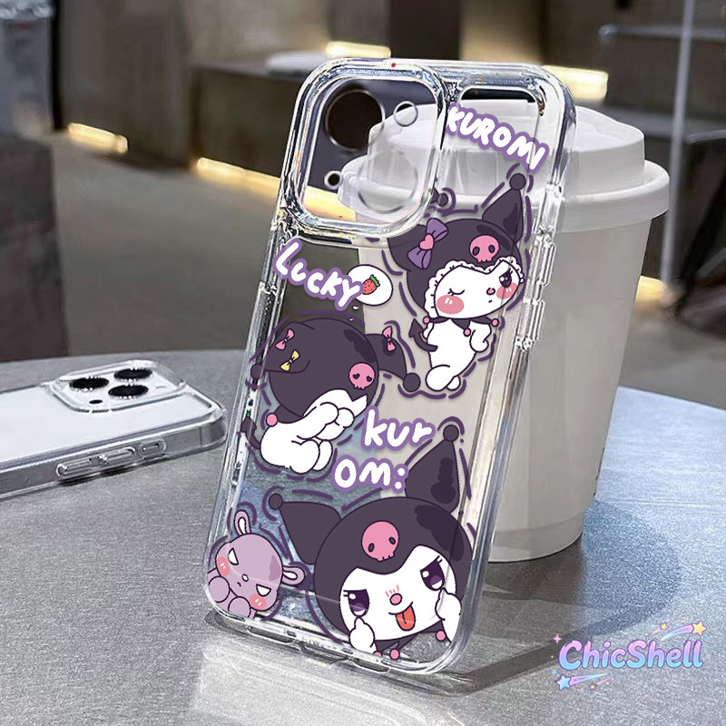 เคสไอโฟน ลัคกี้ คุโรมิ เคสใส กันกล้อง cho iPhone 11 12 13 14 15 16 ProMax X XR XS Max 7 8Plus-CL