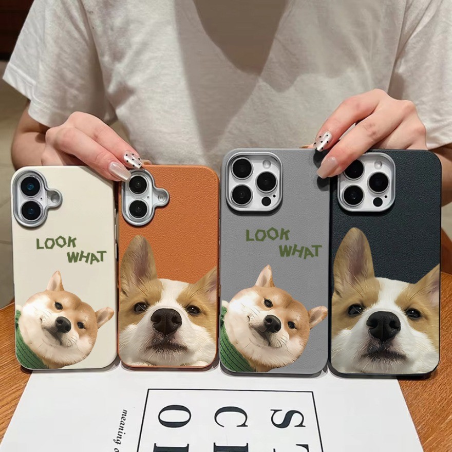 น่ารัก Corgi สุนัขคู่ PU หนังสําหรับ Vivo V70 Y05 Y28S Y28 Y19S Y29 Y39 Y76 S1 Pro บาง Retro ง่ายกันกระแทก