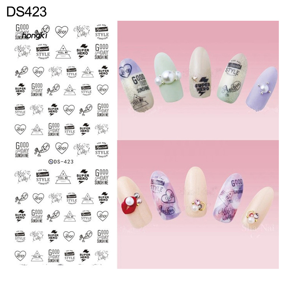 HH Elegant Flower Butterfly Firework Water Transfer Nail Art Sticker Nail Art Sticker Nail Decal