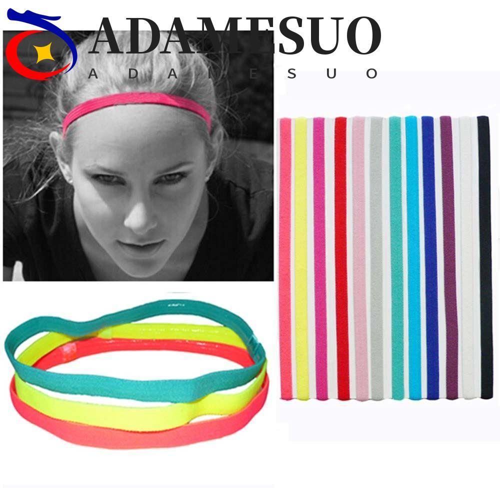 ADAMESUO Hairband สำหรับผู้หญิงและผู้ชาย กันลื่นยืดหยุ่น แฟชั่นสำหรับซอฟท์บอล ฟุตบอล และการวิ่ง