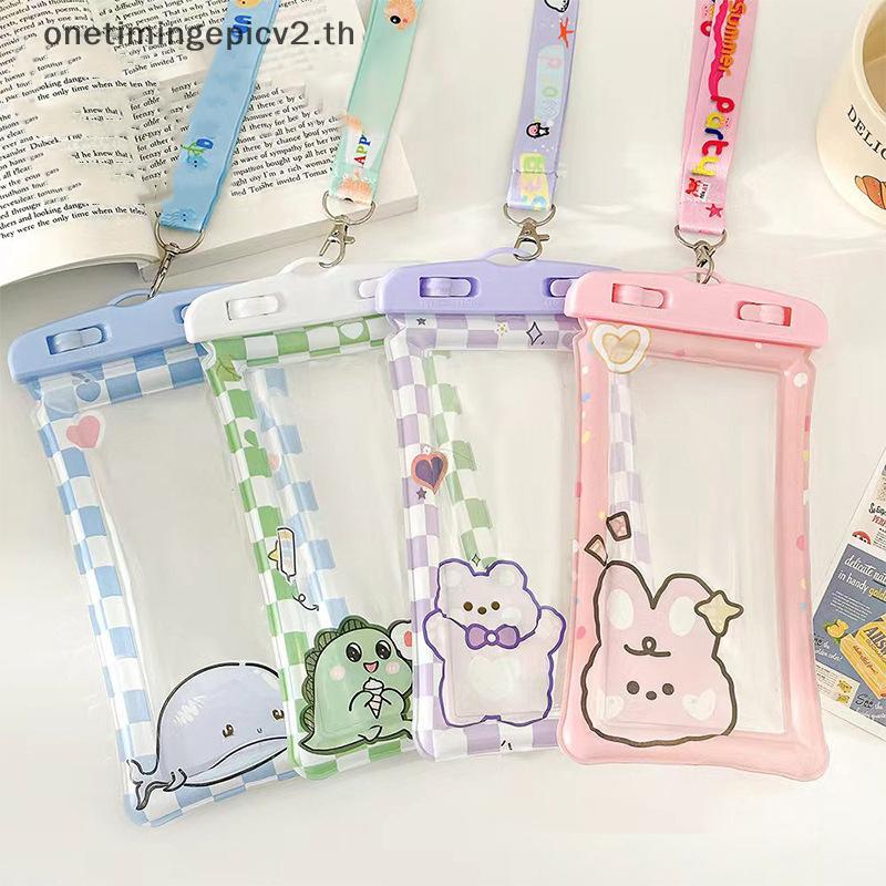 Onetimingeppicv2 กระเป๋าใส่โทรศัพท์กันน้ําสําหรับว่ายน้ําและดําน้ํา, เคสหน้าจอสัมผัสพร้อมสายคล้องคอ 