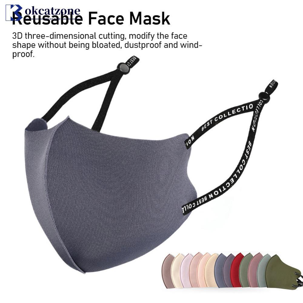 OKCATZONE 3D ล้างทําความสะอาดได้ฝุ่น Breathable Ice Cotton ถักหน้ากากครีมกันแดด Haze Reusable Face M