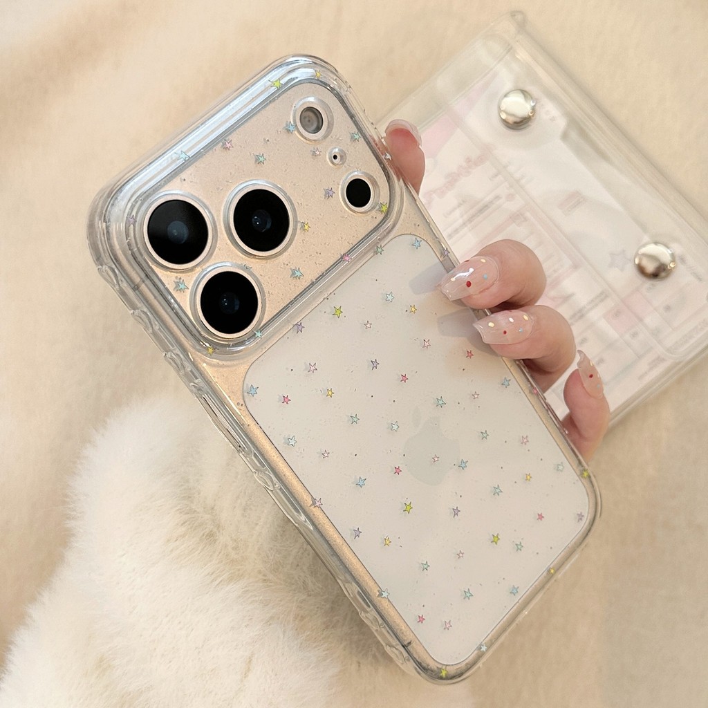 เคสโทรศัพท์ป้องกันดาวกราฟฟิตีโปร่งใสทําจาก ทีพียู เหมาะสําหรับ ไอโฟน 11, 12, 13, 14, 15, 16, 17 มือโปร สูงสุด