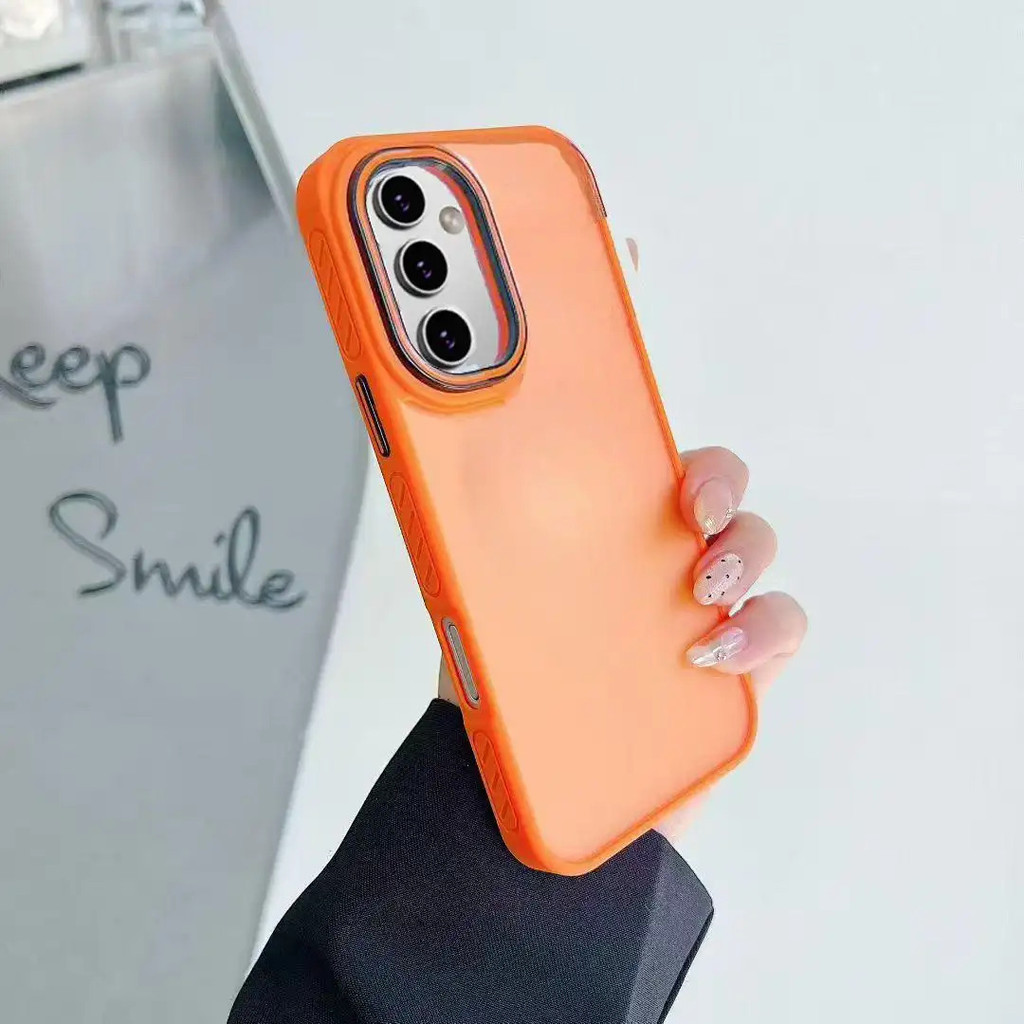 SAMSUNG เคสโทรศัพท์พีซีโปร่งใสสําหรับSamsung Galaxy A17 A16 A26 A56 A36 A37 A55 A35 พร้อมรู้สึกผิวด้านกึ่งโปร่งใสแข็งฝาครอบป้องกันป้องกันการตกFangHuaWen