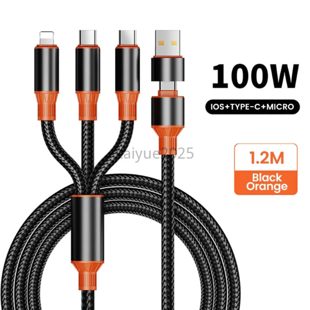3 in 1 สาย USB C fast charger สําหรับ r Samsung Galaxy S24 S25 S23 หมายเหตุ 20 Ultra POCO X8Pro X8Pr