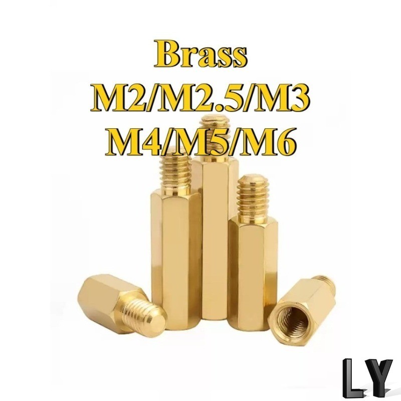 คอลัมน์แยกหกเหลี่ยมรอบ knurled คอลัมน์หกเหลี่ยมคอลัมน์ทองแดงคอลัมน์ผ่านคู่ DIY ชุด M2-M6 [11LM-FC]