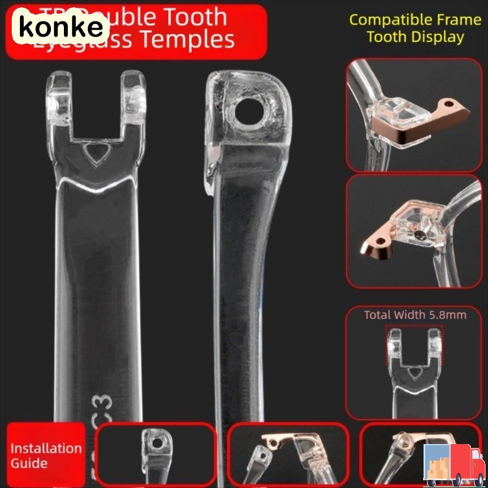 KONKE อุปกรณ์เสริมแว่นตากันลื่นคุณภาพสูง พร้อมเครื่องมือซ่อมและเปลี่ยนขาแบบโปร่งใส