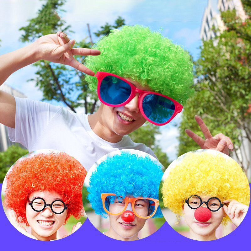 วิกผมแฟนซี ผมหยิก วิกผมฟู แอฟโฟร่ Afro วิกตัวตลก ใส่สนุก ปาร์ตี้ งานปีใหม่เด็ก ผู้ใหญ่