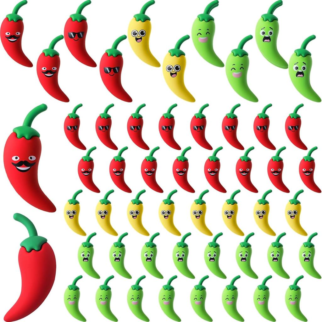 50 ชิ้น Mini Chilli Pepper Figurines to Chili Festival Party Little ปลอม Hot Peppers ตัวเลขขนาดเล็ก 