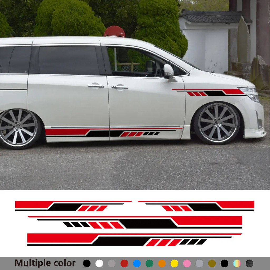 4PCS สติกเกอร์ประตูรถใช้กับ Nissan Elgrand E50 E51 E52 Motorhome Camper Van Stripe กราฟิก Auto อุปกร