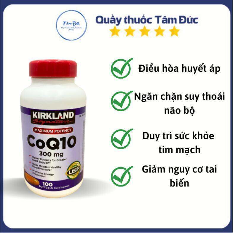 เพิ่มพลังงานพร้อมส่ง ！100% ของแท้！Kirkland Signature CoQ10 - 300 มก. - 100 ซอฟต์เจล kirkland coq10 3