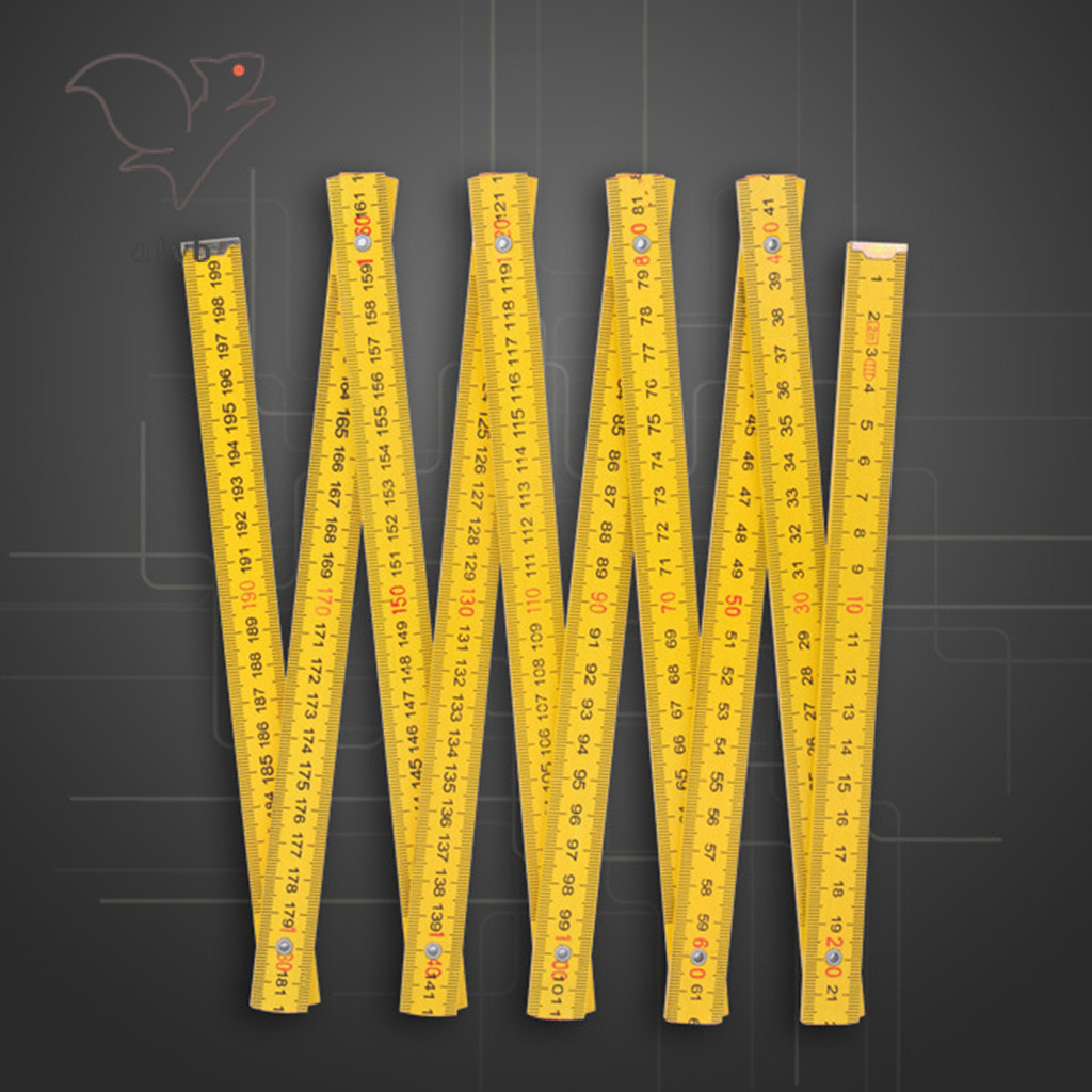 ไม้บรรทัดพับไม้สําหรับช่างไม้ก่อสร้าง 2 เมตร 10 พับ Yard Stick บรรทัดสําหรับก่อสร้าง