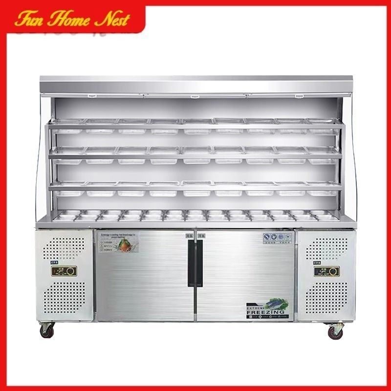 Refrigerator freezer restaurant menu display freezer storage dual temperature ordering cabinet air c