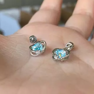 Jinjoo จิวต่างหูหัวใจ รุ่น Nebula Heart Studs ก้านหนา 0.8 mm. สแตนเลส316