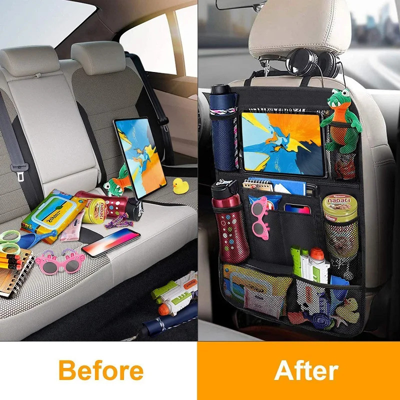 Car Seat Back Organizer Multi-pocket Storage Bag Holder For Tuning Car Accessories Jaguar Xf Tesla M