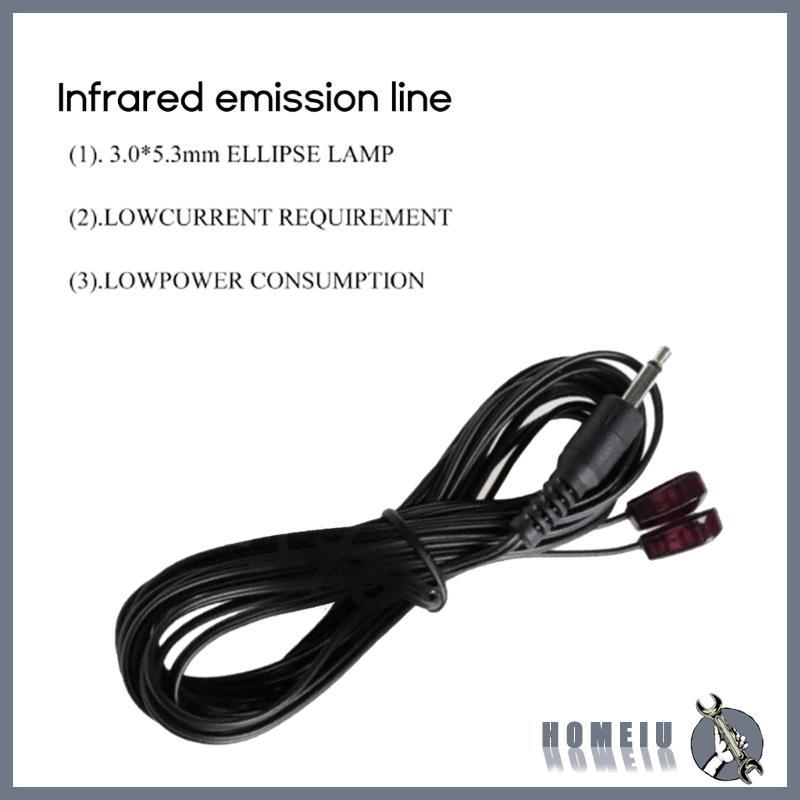 HOMEIU 3 5 มม.Dual IR อินฟราเรดรีโมทคอนโทรล Receiver Extension Cable Extender สําหรับทีวีชุด IR Rece