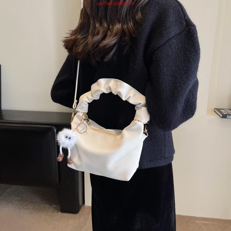 LUVYA Cloudy Pleated Fashion Crossbody Bag Ins Style Mini Cute Sling Bag Dumpling Crescent Women Bag