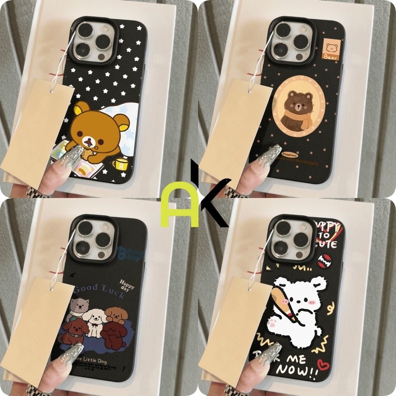 หมีน่ารัก เคสหนังสำหรับ Samsung A37 A57 A07 A17 A56 A55 A54 A53 A36 A35 A34 A16 A15 S24 S25 Ultra เคสกันกระแทกอ่อนนุ่ม