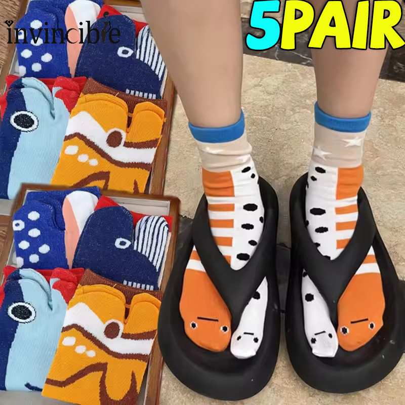 [Hi Girls] ญี่ปุ่นน่ารักเกาหลี Quirky ถุงเท้ากลางหลอดผู้หญิง -ถุงเท้านิ้วเท้าอินเทรนด์ใหม่ - ถุงเท้าลายอุปกรณ์ต่อพ่วงตู้ปลา
