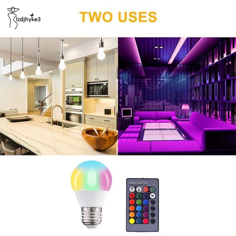 [lzdjhyke3] E27 LED RGB/RGBW Filament Bulb พร้อมรีโมทคอนโทรลเปลี่ยนสีหลอดไฟสีหรี่แสงได้ RGB Light